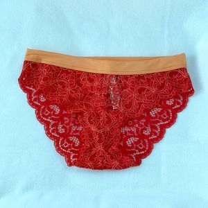 Victoria's Secret Woman's Body By Victoria Bikini Red Eyelet Panties Sz XS